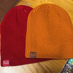 Burton Kids Vibrant Red and Orange Beanies